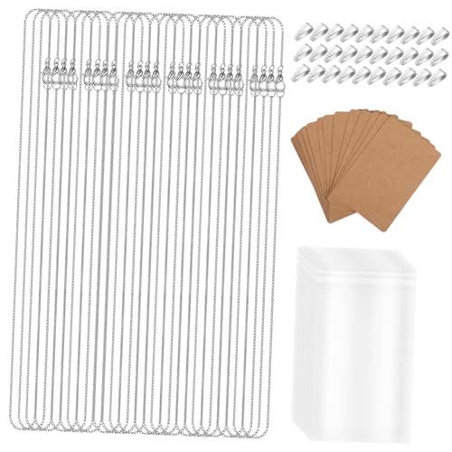 HOMSFOU 30Stücke Teiliges Halskettenkette mit Silbernen Schmuckverbindungen und Klemmverschlüssen für DIY Schmuckherstellung Selbstklebender Taschen von HOMSFOU