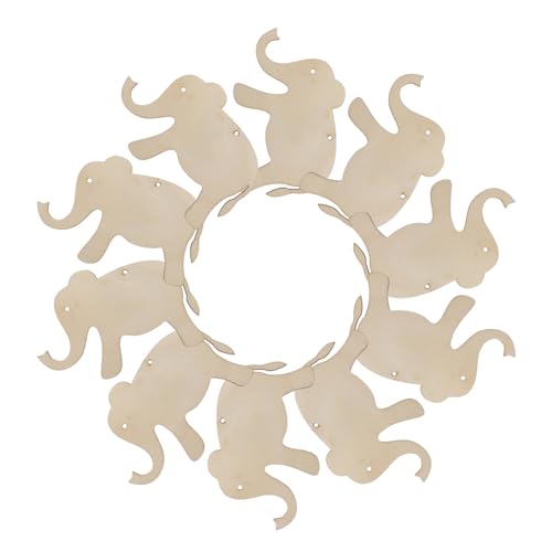 HOMSFOU 30pcs Leere Elefantenholzscheiben Unvollendete Holzschilds Mit Löchern Und Jute -schnur Für DIY -handwerksprojekte Beschriftungen Hochzeits Verzierungen von HOMSFOU