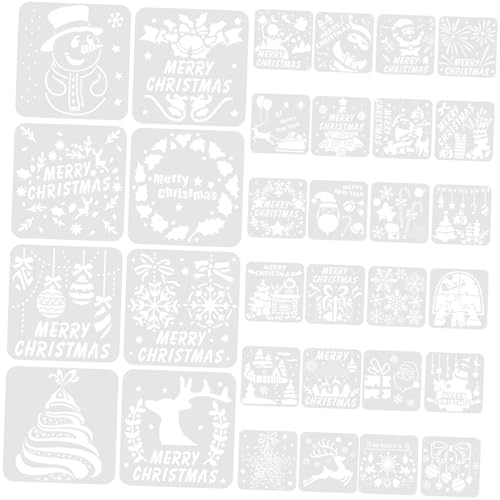 HOMSFOU 32 Stück Teiliges Weihnachts Schablonen Wiederverwendbare Flexible Malvorlagen mit Glatten Kanten Dekorative DIY Stencils für Wand und Bastelarbeiten Leicht zu Reinigen und HOMSFOU 32 Stück Teiliges Weihnachts Schablonen Wiederverwendbare Flexible Malvorlagen mit Glatten Kanten Dekorative DIY Stencils für Wand und Bastelarbeiten Leicht zu Reinigen und von HOMSFOU