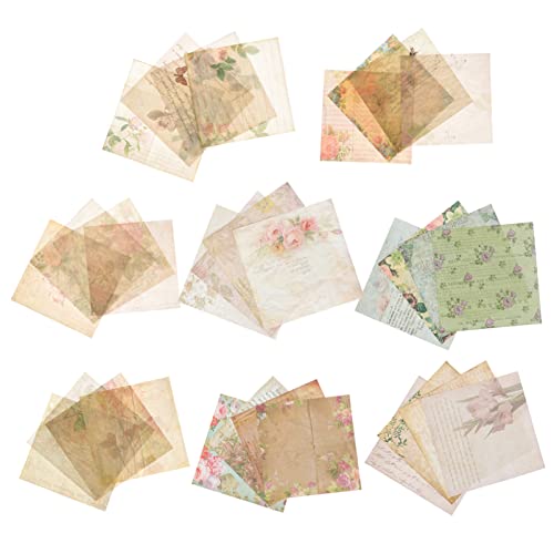 HOMSFOU 32 Stück Vintage Scrapbook Papier Dekoratives Bastelpapier mit Pflanzenmotiven für Scrapbooking Diy Bastelprojekte Notizbücher und Fotoalben von HOMSFOU