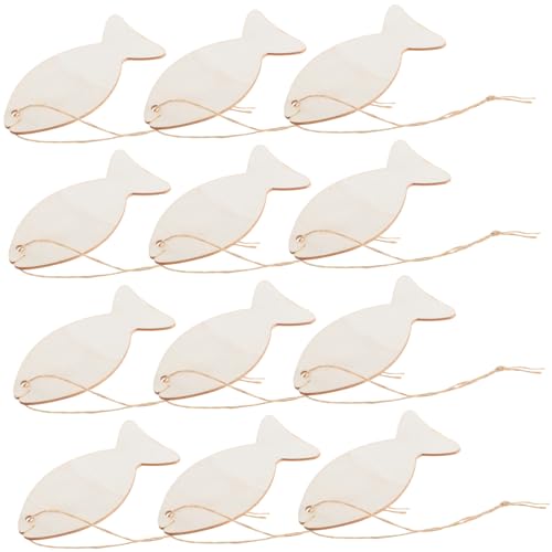 HOMSFOU 32Stücke Holzfische Für DIY Projekte Unvollendete Holzscheiben Für Geschenkanhänger Und Dekoration Für Hochzeiten Partys Und Bastelarbeiten von HOMSFOU