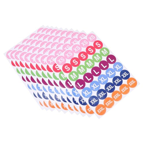 HOMSFOU 350 Stück Größenetikett Aufkleber kleine Buchstabenaufkleber Größenaufkleber Aufkleber mit Farbetiketten Kleidung Hemd Größe Aufkleber Alphabet -Aufkleber Kupferplattenaufkleber von HOMSFOU