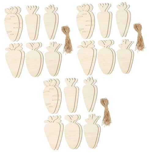 HOMSFOU 36 Sätze Holz Karotten Ausschnitte Diy Unbehandelte Holzornamente für Osterdekoration Bastelbedarf Holzfiguren Bemalen Handarbeiten für Zuhause und Feste von HOMSFOU