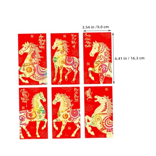HOMSFOU 36 Stück Chinesische Rote Umschläge Pferdejahr Hongbao Geldgeschenkumschläge Traditionell Festlich Für Frühlingsfest Hochzeit Geburtstag von HOMSFOU