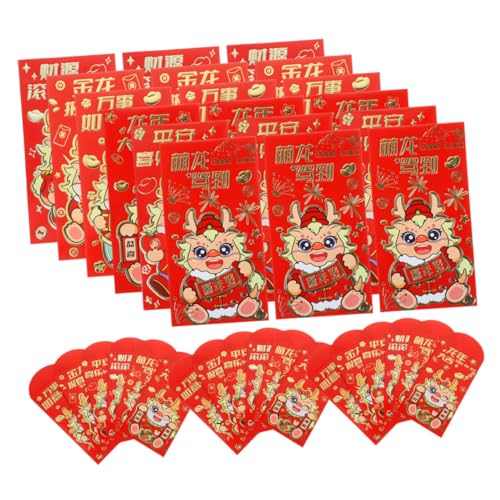 HOMSFOU 36 Stück Rote Umschläge Jahr Des Drachen Design Große Geldumschläge Traditionelle Chinesische Neujahrsumschläge mit Zodiakmuster Für Frühlingsfest Hochzeit und Feierlichkeiten HOMSFOU 36 Stück Rote Umschläge Jahr Des Drachen Design Große Geldumschläge Traditionelle Chinesische Neujahrsumschläge mit Zodiakmuster Für Frühlingsfest Hochzeit und Feierlichkeiten von HOMSFOU