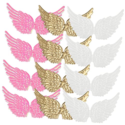 HOMSFOU 36 Stück Teiliges Engel Flügel Diy Zubehör für Bastelprojekte Gold und Weiß Dekorative Flügel für Kleidung Rucksäcke und Kunsthandwerk von HOMSFOU