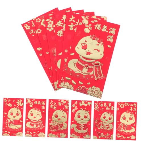 HOMSFOU 36 Stück Teiliges Große Rote Umschläge Jahr Schlange Traditionelle Glücksgeldumschläge Party Packets Stilvolle Chinesische Neujahrs Brieftaschen für Geldgeschenke von HOMSFOU