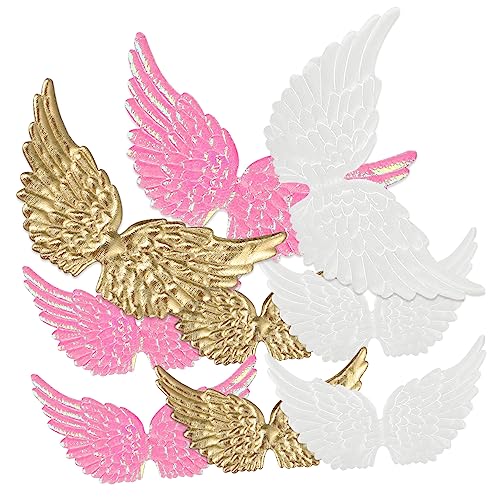 HOMSFOU 36 Stück Teiliges Miniaturflügel Patches für Diy Bastelprojekte Dekorative Engel Flügel für Kostüme Rucksäcke und Kreative Dekoideen Gold Rosa und Weiß von HOMSFOU