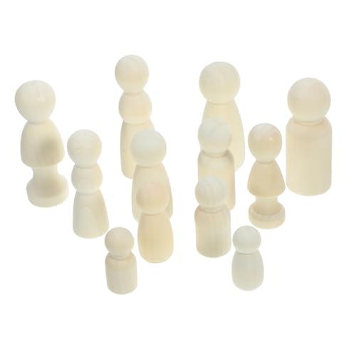 HOMSFOU 36 Stück Teiliges Set Unbemalter Holz Puppen zum Bemalen Diy Holzfiguren für Kreative Bastelprojekte für Raumdekoration von HOMSFOU