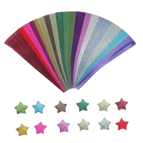 HOMSFOU 360 Stück DIY Bastelpapier Glitter Origami Stern Streifen Bunte Faltpapier Streifen für Kreative Bastelprojekte Geeignet für Altersgruppen und Dekorationen HOMSFOU 360 Stück DIY Bastelpapier Glitter Origami Stern Streifen Bunte Faltpapier Streifen für Kreative Bastelprojekte Geeignet für Altersgruppen und Dekorationen von HOMSFOU