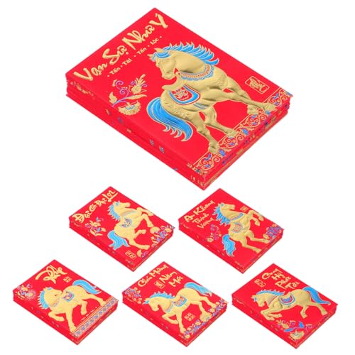 HOMSFOU 360 Stück Jahr Des Pferdes Rote Umschläge Vietnamesisch Lunar Year Rotpacket Für Neujahrsfeier Hochzeit Traditionelle Glücksgeldumschläge Für Frühlingsfest von HOMSFOU