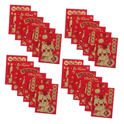HOMSFOU 360 Stück Jahr des Pferdroten Paket Hong Bao Umschlag roter Umschlag süße rote Tasche rotes paket des neuen jahres Schlauchrote Umschläge 2026 Hongbao Umschläge Papier von HOMSFOU