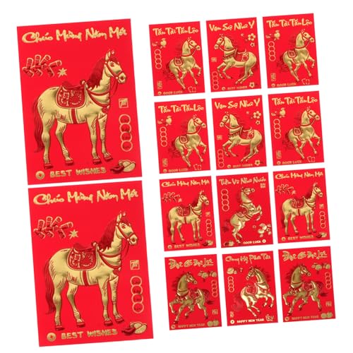 HOMSFOU 360 Stück Lunar Year Packets mit Kreativem Pferdemotiv Vietnamesische Glücksmünzen Umschläge Festival Rote Umschläge für Familienfeiern Hochzeiten Geburtstage von HOMSFOU