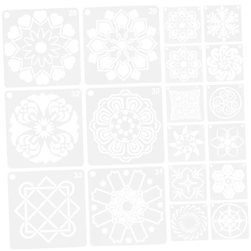 HOMSFOU 36Stücke Mandala Schablonen für Wandgestaltung Wiederverwendbare Malvorlagen Pet für DIY Projekte Bastelarbeiten und Heimdekoration Verschiedenen von HOMSFOU