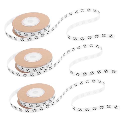 HOMSFOU 3Roll Breites Fußball Geschenkband Langlebiges Gestreiftes Grosgrainband mit Fußballmuster für Geschenkverpackung DIY Bastelarbeiten Partydekoration Jungen Yards HOMSFOU 3Roll Breites Fußball Geschenkband Langlebiges Gestreiftes Grosgrainband mit Fußballmuster für Geschenkverpackung DIY Bastelarbeiten Partydekoration Jungen Yards von HOMSFOU