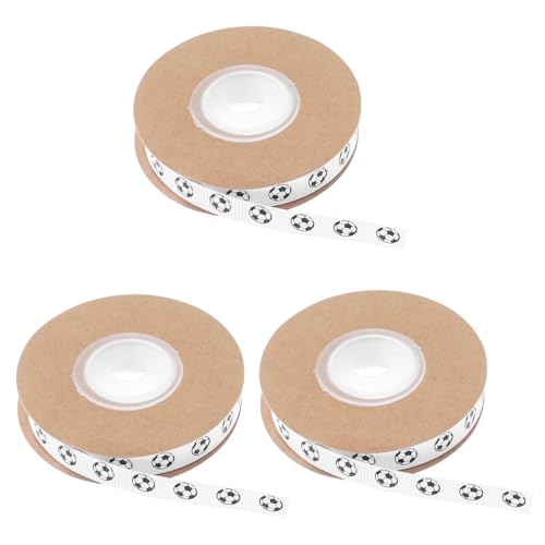 HOMSFOU 3Roll Fußball Geschenkband Yards Breites Langlebiges Seidenähnliches Satinband für Jungen Geschenke Fußballfans Partydekoration Hochzeits Geburtstagsfeier Bastelband von HOMSFOU