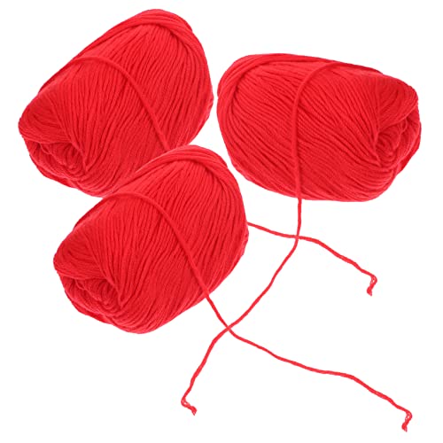 HOMSFOU 3Rollen DIY Baumwollgarn Häkelgarn Milchfaser Tragbares Strickgarn für Handwerksprojekte Hohe Flexibilität für Stricken und Häkeln Große Farben von HOMSFOU
