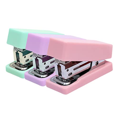 HOMSFOU 3Stücke Heftgeräte Pastellfarben für Schule Büro und Reisen Langlebig Ergonomisches Design aus Hochwertigem Metall und Erwachsene von HOMSFOU