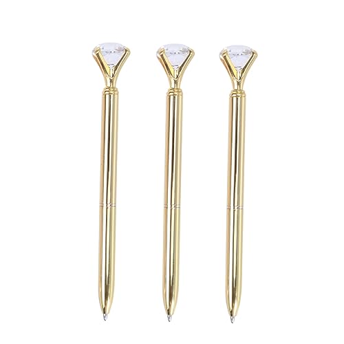 HOMSFOU 3Stücke Kugelschreiber mit Großem Diamant Pack Eleganter Metall Rollstift für Schule und Büro Goldfarbene Schreibwaren Glattes Schreiben Perfektes für Abschluss HOMSFOU 3Stücke Kugelschreiber mit Großem Diamant Pack Eleganter Metall Rollstift für Schule und Büro Goldfarbene Schreibwaren Glattes Schreiben Perfektes für Abschluss von HOMSFOU