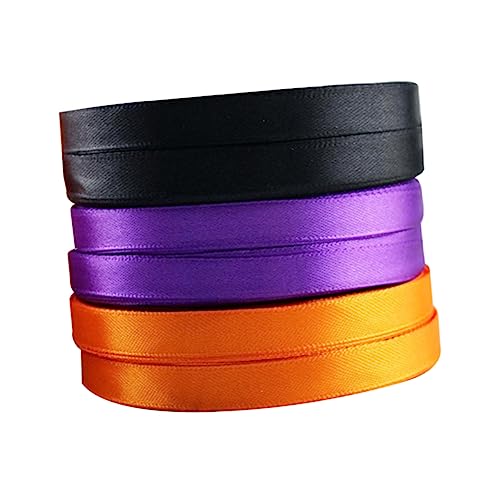 HOMSFOU 3Stücke Seidenband Für Halloween DIY Geschenkband Schwarz Orange Und Lila Yards Für Geschenkverpackung Und Dekoration von HOMSFOU