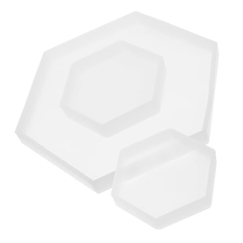 HOMSFOU 3Stücke Teiliges Silikon Hexagon Gießform Große Kleine Silikonformen für Schmuckherstellung DIY Bastelprojekte Langlebig und Wiederverwendbar von HOMSFOU