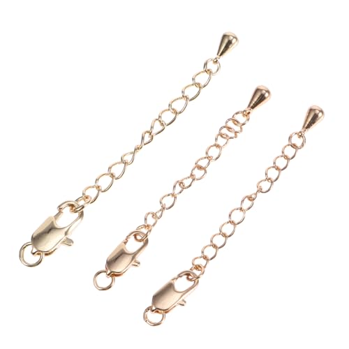 HOMSFOU 3Stücke Verlängerungsketten Für Schmuck Goldene Lobster Buckle Ketten DIY Schmuckzubehör Für Armbänder Und Halsketten von HOMSFOU