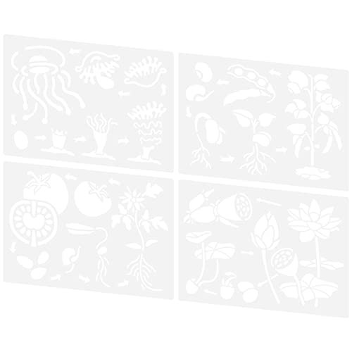 HOMSFOU 4 Blätter Diy Pflanzen und Meerestier Malvorlagen Set Wiederverwendbare Schablonen für Zeichnen und Malen für Kreative Projekte und Bastelarbeiten HOMSFOU 4 Blätter Diy Pflanzen und Meerestier Malvorlagen Set Wiederverwendbare Schablonen für Zeichnen und Malen für Kreative Projekte und Bastelarbeiten von HOMSFOU