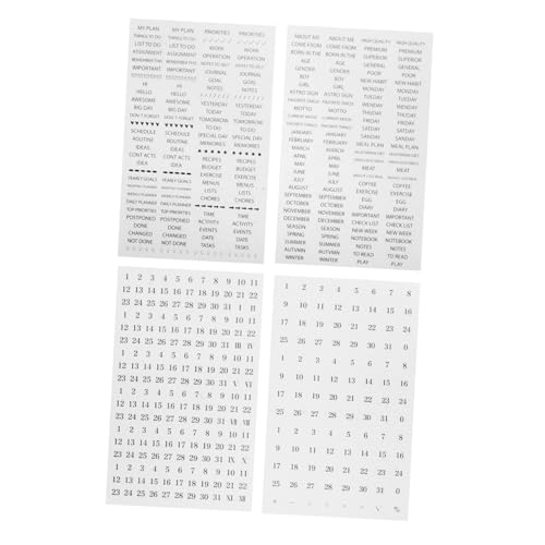 HOMSFOU 4 Blätter Tagebuch-Planer-Aufkleber Journaling ästhetisch Tagesplan-Aufkleber Pads Mutter Planer -Aufkleber Aufkleber für Zeitschriften Planer liefert Sticker-Planer PVC Schwarz HOMSFOU 4 Blätter Tagebuch-Planer-Aufkleber Journaling ästhetisch Tagesplan-Aufkleber Pads Mutter Planer -Aufkleber Aufkleber für Zeitschriften Planer liefert Sticker-Planer PVC Schwarz von HOMSFOU
