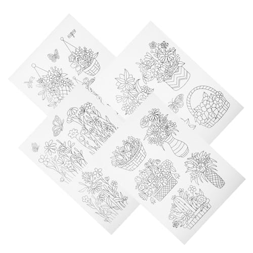 HOMSFOU 4 Blätter Wasserlösliches Stickvlies Diy Handwerksmaterial für Stickprojekte Einfach zu Verwenden Individuell Zuschneidbar für Kleine Handstickarbeiten von HOMSFOU
