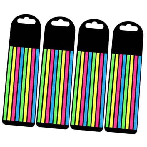 HOMSFOU 4 Boxen Boxen Fluoreszierende Lesestreifen Haftnotizen Buchmarker Pet Klebezettel Sticky Tabs für Schule Büro Lesen Markierung Trennlaschen Streifen von HOMSFOU