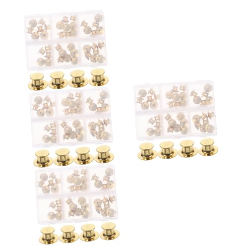 HOMSFOU 4 Boxen Locking Pin Backs für Broschen Metallverschlüsse für Sicheren Halt Diy Bastelprojekte und Langlebig für Broschenschmuck und Abzeichen von HOMSFOU