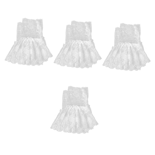 HOMSFOU 4 Paare Baumwollspitzendekoration Hochzeitskleid Abnehmbar Rüsche Baumwolle Für Frauen Kleiden Braut Kleiderverzierungsaufnäher Ärmel Zubehör Handgelenkmanschetten Weiß Chiffon HOMSFOU 4 Paare Baumwollspitzendekoration Hochzeitskleid Abnehmbar Rüsche Baumwolle Für Frauen Kleiden Braut Kleiderverzierungsaufnäher Ärmel Zubehör Handgelenkmanschetten Weiß Chiffon von HOMSFOU