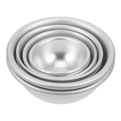 HOMSFOU 4 Paare Halbkreis Kuchenform Aluminiumlegierung Teiliges für Diy Badebomben Seifen und Desserts Wiederverwendbar Leicht zu Entformen und Hautfreundlich von HOMSFOU