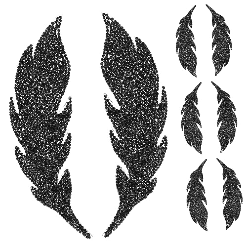 HOMSFOU 4 Paare Strass-patches Applikationen Für Bekleidung Verzierungen Patches Für Hüte Hut-patch Kleidung Ausbessern Flicken Für Kleidung Blattflecken Nähen Strasssteine Schwarz HOMSFOU 4 Paare Strass-patches Applikationen Für Bekleidung Verzierungen Patches Für Hüte Hut-patch Kleidung Ausbessern Flicken Für Kleidung Blattflecken Nähen Strasssteine Schwarz von HOMSFOU
