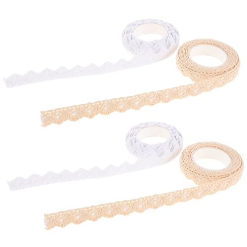 HOMSFOU 4 Rollen Baumwoll Nähspitzen Bastel Dekorbänder Bastelbänder Geschenkband Spitzenbesatz Aufkleber Maskierungs Spitzenband Bandbesatz Spitzen Dekorband Spitzenbordürenband HOMSFOU 4 Rollen Baumwoll Nähspitzen Bastel Dekorbänder Bastelbänder Geschenkband Spitzenbesatz Aufkleber Maskierungs Spitzenband Bandbesatz Spitzen Dekorband Spitzenbordürenband von HOMSFOU