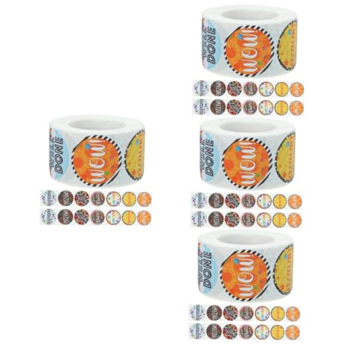 HOMSFOU 4 Rollen Belohnungssticker für Selbstklebende Aufkleber für Motivationssticker für Belohnungstafeln Muster für Schule und Lernanreize von HOMSFOU