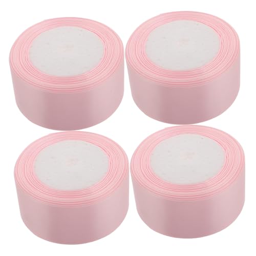 HOMSFOU 4 Rollen Blumengeschenkband Brautband Geschenkbänder Band Für Blumenstraußband Satin Blumenband Durchsichtiges Band Mit Draht Breites Band Party Verpackungsband Rosa von HOMSFOU