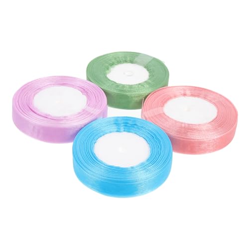 HOMSFOU 4 Rollen Dekoratives Geschenkband Organza Schleifenband für Bastelprojekte Geschenkverpackungen Hochzeitsdekoration und Feiertagsverschönerungen HOMSFOU 4 Rollen Dekoratives Geschenkband Organza Schleifenband für Bastelprojekte Geschenkverpackungen Hochzeitsdekoration und Feiertagsverschönerungen von HOMSFOU