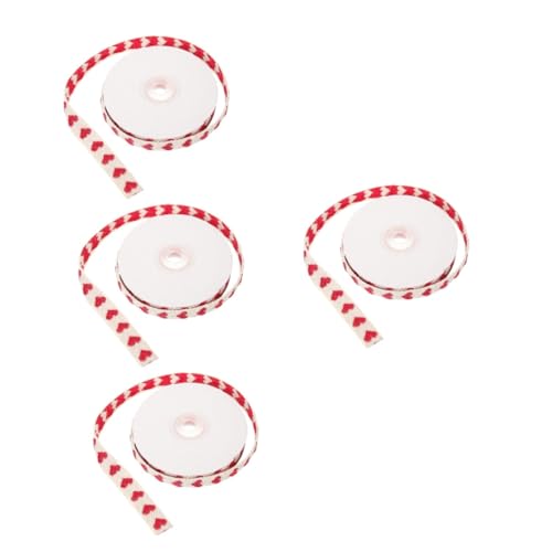 HOMSFOU 4 Rollen Diy Liefert Dekoratives Band Herzen Paketband Bänder Zum Basteln Schleifen Zum Verpacken Band Zum Verpacken Valentinstag Stoffband Wickelband Polyester Baumwolle von HOMSFOU