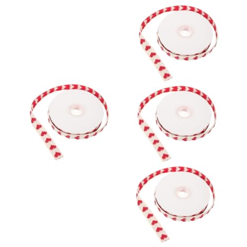 HOMSFOU 4 Rollen Geschenkband Bänder zum Basteln Herzen Valentinstag dekoratives Band Multifunktions-Paketband schneidbares Geschenkband Polyester Baumwolle HOMSFOU 4 Rollen Geschenkband Bänder zum Basteln Herzen Valentinstag dekoratives Band Multifunktions-Paketband schneidbares Geschenkband Polyester Baumwolle von HOMSFOU