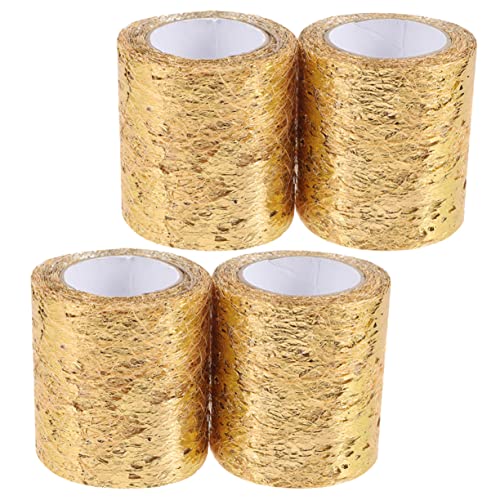 HOMSFOU 4 Rollen Goldenes Tüllband Netzstoff für Diy Bastelarbeiten Dekoration und Geschenkbänder für Hochzeiten und Besondere Anlässe HOMSFOU 4 Rollen Goldenes Tüllband Netzstoff für Diy Bastelarbeiten Dekoration und Geschenkbänder für Hochzeiten und Besondere Anlässe von HOMSFOU