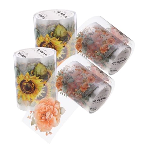 HOMSFOU 4 Rollen Handband Pflanzen Scrapbooking -vorräte Klebstoff Sammelalbum Junk-journal-zubehör Zeitschriftenaufkleber Scrapbooking Tape Scrapbook-zubehör Das Haustier von HOMSFOU