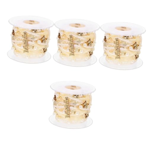 HOMSFOU 4 Rollen Hochzeitsdekorationsband dekorativ Braut- Dekorationen wünschen groß Bänder für Handwerk DIY Bastelband Zierbänder für Blumensträuße geschenkband Polyester Golden HOMSFOU 4 Rollen Hochzeitsdekorationsband dekorativ Braut- Dekorationen wünschen groß Bänder für Handwerk DIY Bastelband Zierbänder für Blumensträuße geschenkband Polyester Golden von HOMSFOU