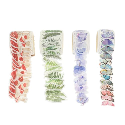 HOMSFOU 4 Rollen Retro Klebeband Vintage Dekorative Tapes für Scrapbooking Diy Handwerk und Tagebuchgestaltung für Bastelprojekte und Heimdekoration von HOMSFOU