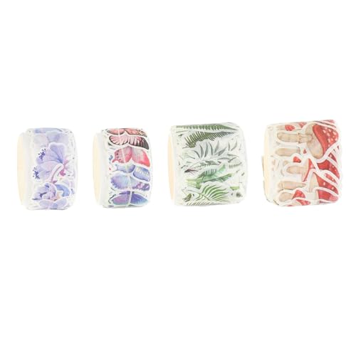 HOMSFOU 4 Rollen Retro-Taschenband Klebstoff klebrig Basteln dekoratives Bastelband Scrapbooking -Vorräte klebeband Scrapbooking-Zubehör Sammelalbum liefert Papier Buchband Aufkleber von HOMSFOU