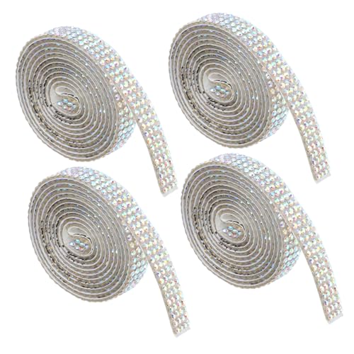 HOMSFOU 4 Rollen Selbstklebendes Strassband Breit Glitter Band für DIY Schmuck Basteln Geschenkverpackung Fade Resistant Brillante Glitzerdeko Einfach zu Kleben HOMSFOU 4 Rollen Selbstklebendes Strassband Breit Glitter Band für DIY Schmuck Basteln Geschenkverpackung Fade Resistant Brillante Glitzerdeko Einfach zu Kleben von HOMSFOU