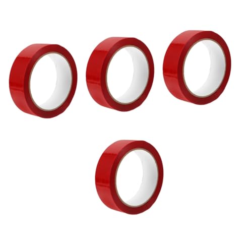 HOMSFOU 4 Rollen Sicherheitsband Verpackung Manipulationsband Dichtungsband Runden Proofband Klebeband Warnband Offensichtlich Blau Weißes Band Breit Farbig Das Haustier Rot von HOMSFOU