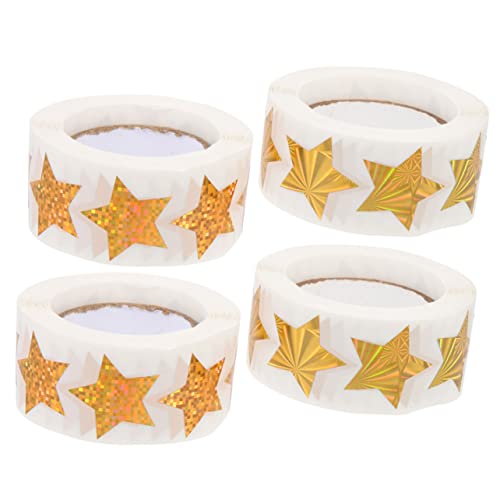 HOMSFOU 4 Rollen Stern Aufkleber für Hochzeitseinladungen Dekorative und Geschenkverpackungen Selbstklebende für Partys Teiliges von HOMSFOU