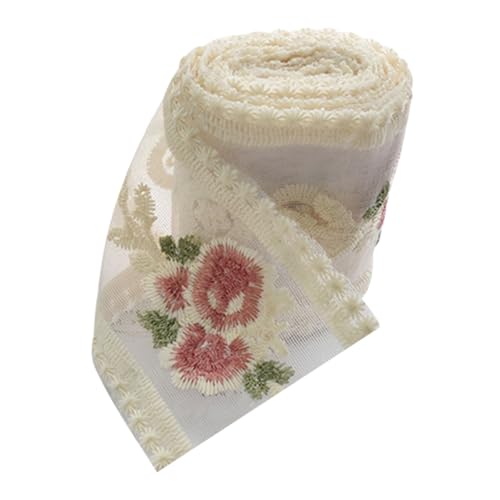 HOMSFOU 4 Rollen Stickerei Spitzenband Rosendesign Diy Haarschmuck Zubehör Elegantes Dekorationsband für Bastelarbeiten und Kleidung für Projekte HOMSFOU 4 Rollen Stickerei Spitzenband Rosendesign Diy Haarschmuck Zubehör Elegantes Dekorationsband für Bastelarbeiten und Kleidung für Projekte von HOMSFOU