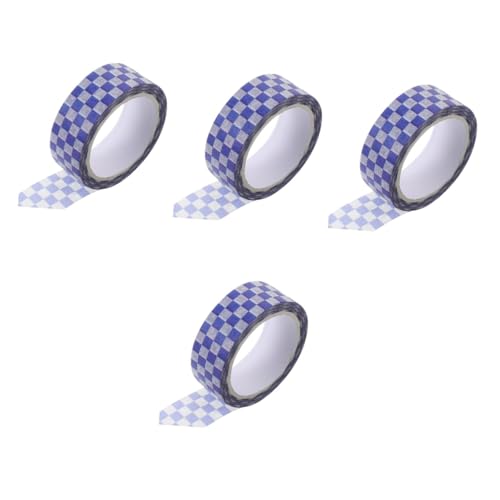 HOMSFOU 4 Rollen Washi Tape Gitterdesign Selbstklebendes Diy Klebeband Dekoratives Klebeband für Scrapbooking Handwerk und Journals Kariert für Projekte und Geschenkgestaltung von HOMSFOU